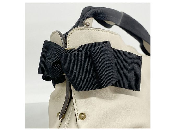 Sac à épaule Salvatore Ferragamo Vara Noir Écru - vue 8
