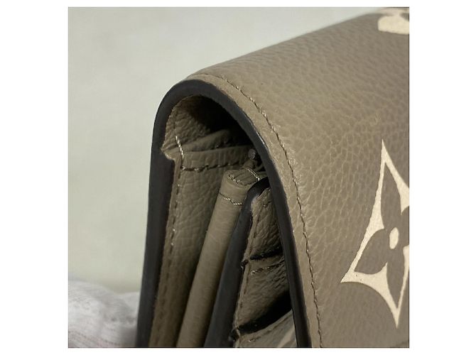 Sarah Louis Vuitton Long Wallet Monogram Empreinte Bicolor Grey Cream - view 7