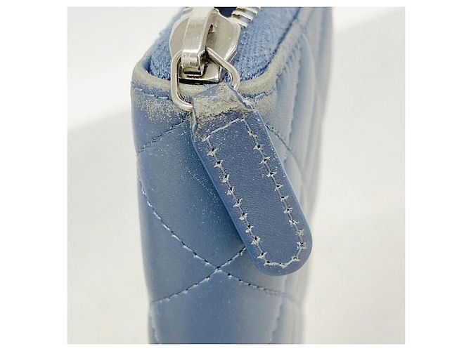 Chanel Matelassé Lambskin Long Wallet Blue - view 7