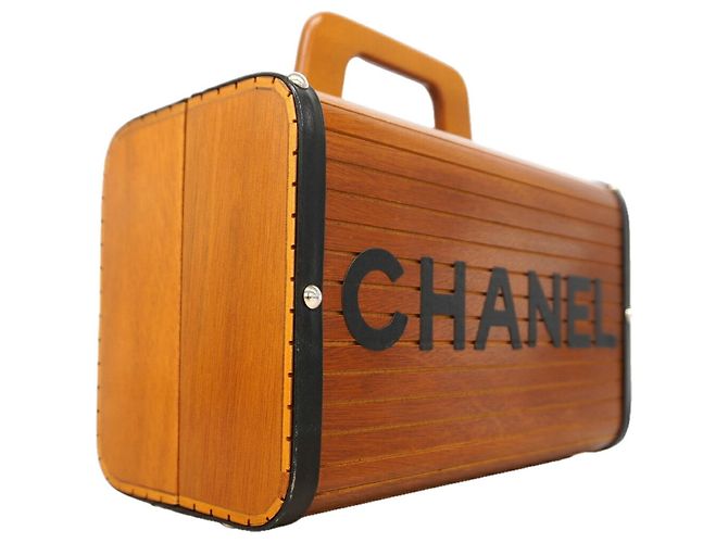 Bolso de mano Chanel marrón efecto madera Castaño - vista 2