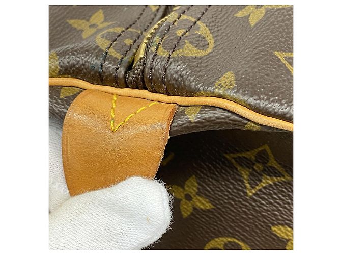 Borsa Louis Vuitton Brown Boston Monogram Keepall 50 Marrone - vista 10