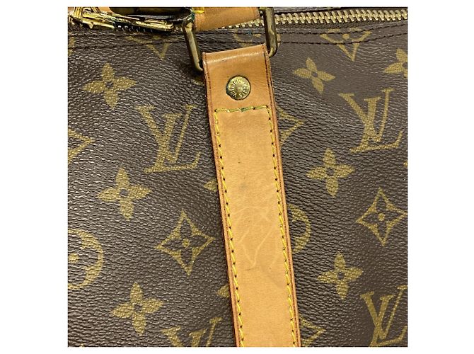 Borsa Louis Vuitton Brown Boston Monogram Keepall 50 Marrone - vista 12