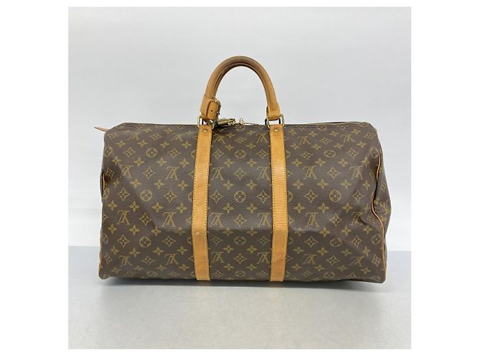 Borsa Louis Vuitton Brown Boston Monogram Keepall 50 Marrone - vista 14