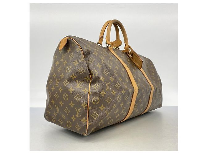 Borsa Louis Vuitton Brown Boston Monogram Keepall 50 Marrone - vista 2