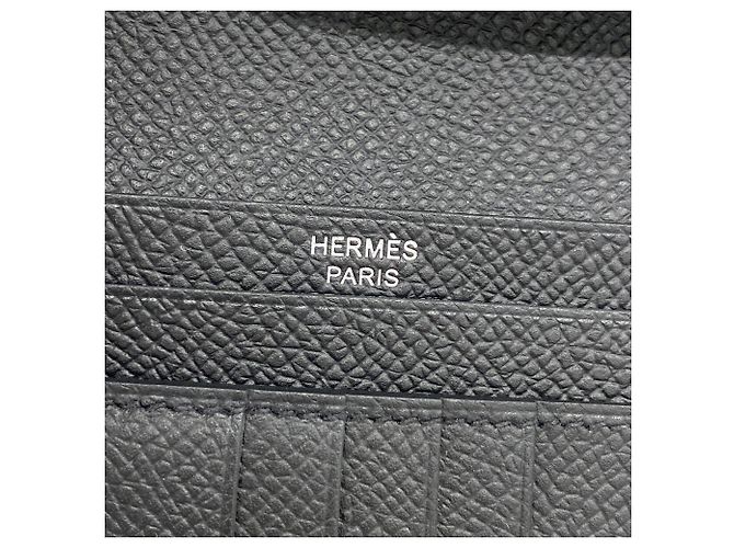 Hermès Portafoglio compatto Hermes Bearn in pelle Epsom nera Nero - vista 4