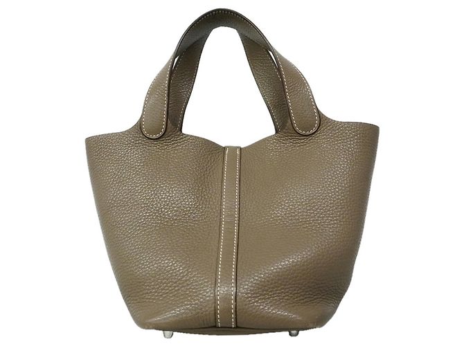 Hermès Bolsa Hermes Picotin Lock PM Taupe - vista 15