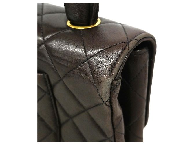 Sac à main Chanel Matelassé en agneau noir - vue 7