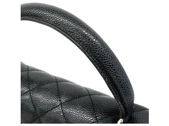 Bolsa Chanel Matelassé em couro de bezerro granulado preto - vista 9