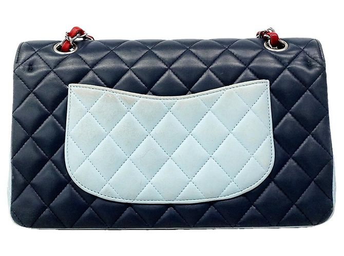 Bolso de hombro Chanel Matelassé Roja Azul Azul marino - vista 13
