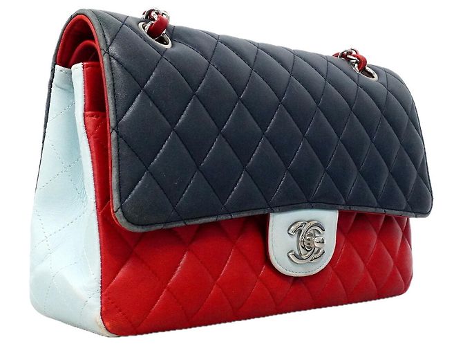 Bolso de hombro Chanel Matelassé Roja Azul Azul marino - vista 2