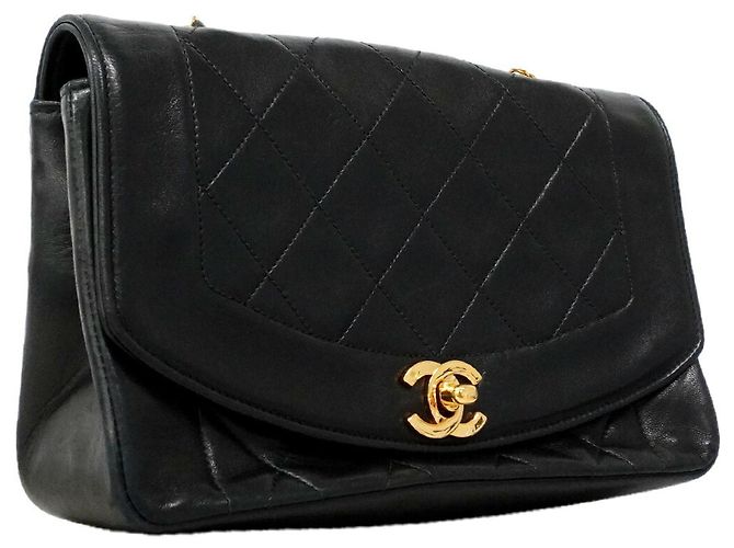 Bolsa de Ombro Chanel Diana Chain Preto - vista 2