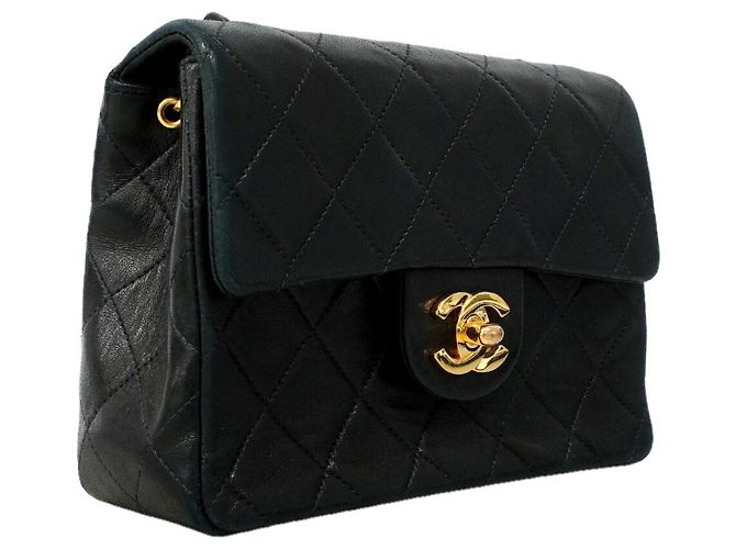Bolso de hombro Chanel Mini Matelassé con cadena Negro - vista 2