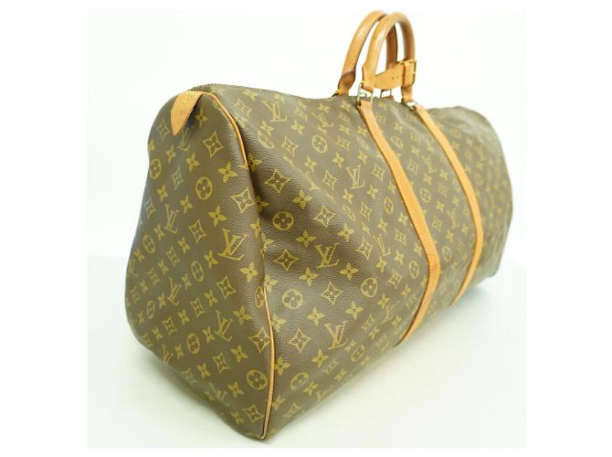 Sac Louis Vuitton Boston Monogram Keepall 60 Marron - vue 2