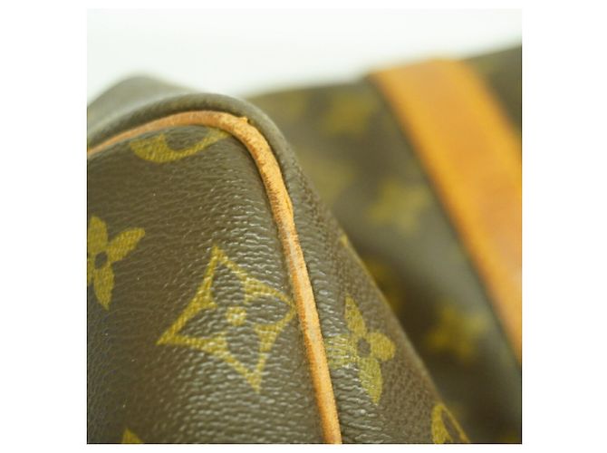 Sac Louis Vuitton Boston Monogram Keepall 60 Marron - vue 8