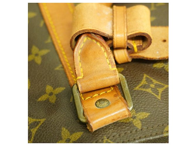 Sac Louis Vuitton Boston Monogram Keepall 60 Marron - vue 9
