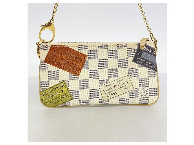 Louis Vuitton Damier Azur Label Collection Pochette Mira MM Bianco - vista 11