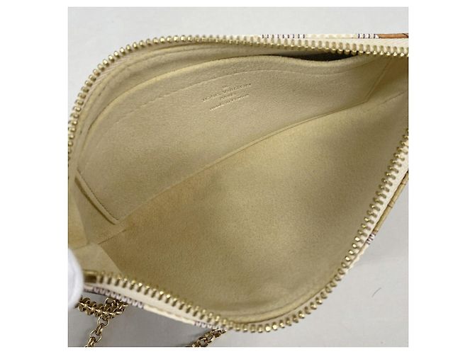 Louis Vuitton Damier Azur Label Collection Pochette Mira MM Bianco - vista 4