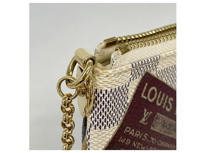 Louis Vuitton Damier Azur Label Collection Pochette Mira MM Bianco - vista 9