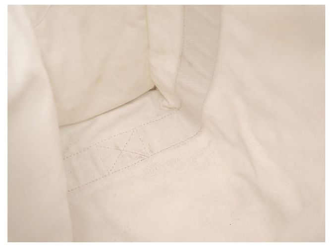 Hermès BORSA A MANO HERMES FOURRE TOUT VERTICAL IN tela CABAS BIANCO POCHETTE BAG - vista 13