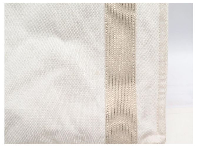 Hermès BORSA A MANO HERMES FOURRE TOUT VERTICAL IN tela CABAS BIANCO POCHETTE BAG - vista 15