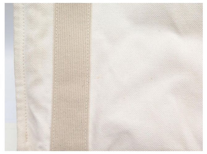 Hermès BORSA A MANO HERMES FOURRE TOUT VERTICAL IN tela CABAS BIANCO POCHETTE BAG - vista 16