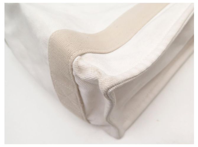Hermès BORSA A MANO HERMES FOURRE TOUT VERTICAL IN tela CABAS BIANCO POCHETTE BAG - vista 18