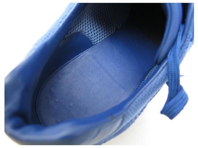 SCARPE LOUIS VUITTON SNEAKERS RUN AWAY 6 41 FR IN CANVAS DAMIER MESH BLU - vista 12
