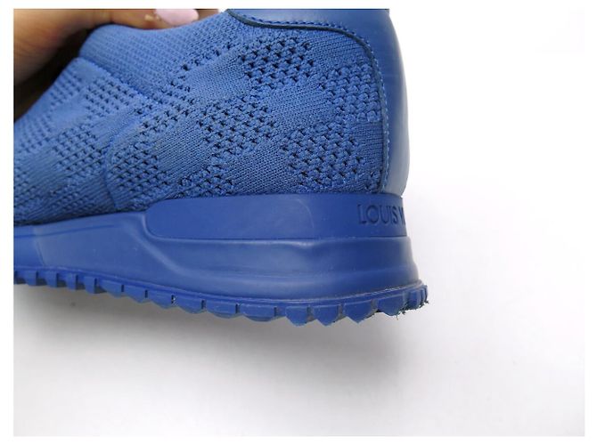 SCARPE LOUIS VUITTON SNEAKERS RUN AWAY 6 41 FR IN CANVAS DAMIER MESH BLU - vista 16
