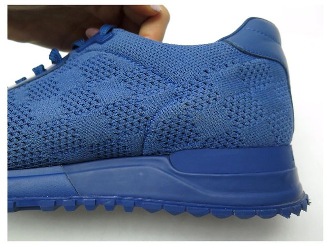 SCARPE LOUIS VUITTON SNEAKERS RUN AWAY 6 41 FR IN CANVAS DAMIER MESH BLU - vista 17