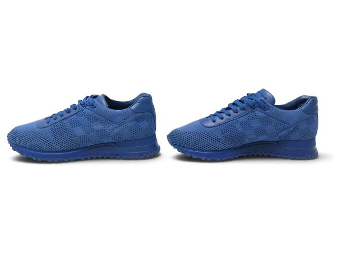 SCARPE LOUIS VUITTON SNEAKERS RUN AWAY 6 41 FR IN CANVAS DAMIER MESH BLU - vista 2