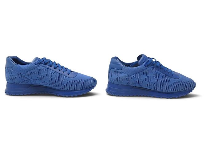 SCARPE LOUIS VUITTON SNEAKERS RUN AWAY 6 41 FR IN CANVAS DAMIER MESH BLU - vista 3