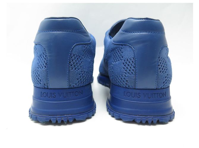 SCARPE LOUIS VUITTON SNEAKERS RUN AWAY 6 41 FR IN CANVAS DAMIER MESH BLU - vista 5