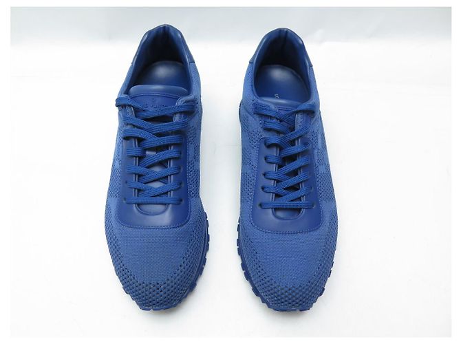 SCARPE LOUIS VUITTON SNEAKERS RUN AWAY 6 41 FR IN CANVAS DAMIER MESH BLU - vista 6