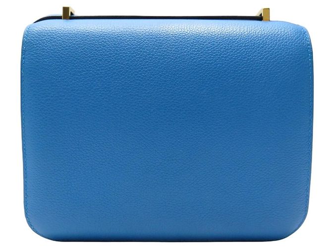 Hermès BORSA A MANO HERMES CONSTANCE 18 MINI IN PELLE BLU ZANZIBAR H DORATA BORSA A TRACCOLLA - vista 2