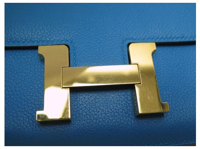 Hermès BORSA A MANO HERMES CONSTANCE 18 MINI IN PELLE BLU ZANZIBAR H DORATA BORSA A TRACCOLLA - vista 6