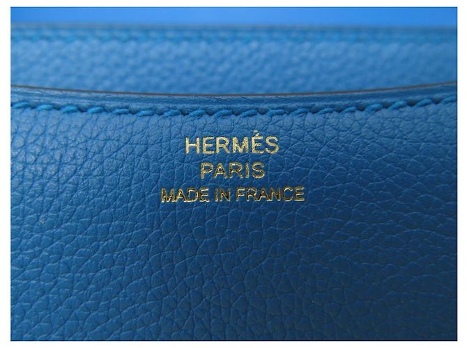 Hermès BORSA A MANO HERMES CONSTANCE 18 MINI IN PELLE BLU ZANZIBAR H DORATA BORSA A TRACCOLLA - vista 8