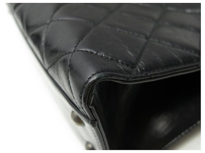 NEUE CHANEL CABAS BOY VERSCHLUSS HANDTASCHE AUS SCHWAREM STEPPLEDER TOTE BAG - Ansicht 16