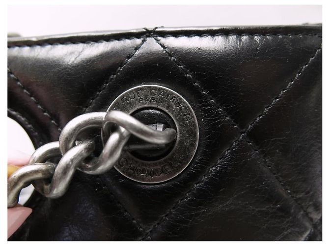NEUE CHANEL CABAS BOY VERSCHLUSS HANDTASCHE AUS SCHWAREM STEPPLEDER TOTE BAG - Ansicht 8