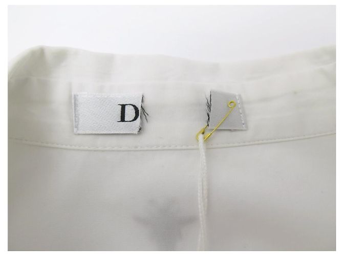 NUOVA CAMICIA DIOR ABEILLE LOGO CD 1U1B27A3581 36 XS CAMICIA IN COTONE BIANCA Bianco - vista 11