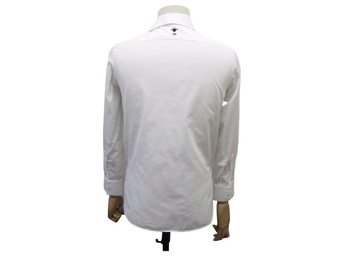 NUOVA CAMICIA DIOR ABEILLE LOGO CD 1U1B27A3581 36 XS CAMICIA IN COTONE BIANCA Bianco - vista 3