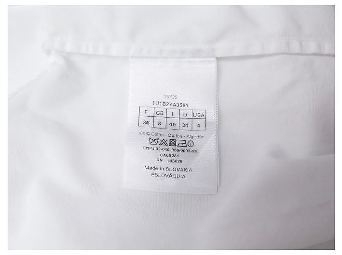 NUOVA CAMICIA DIOR ABEILLE LOGO CD 1U1B27A3581 36 XS CAMICIA IN COTONE BIANCA Bianco - vista 6