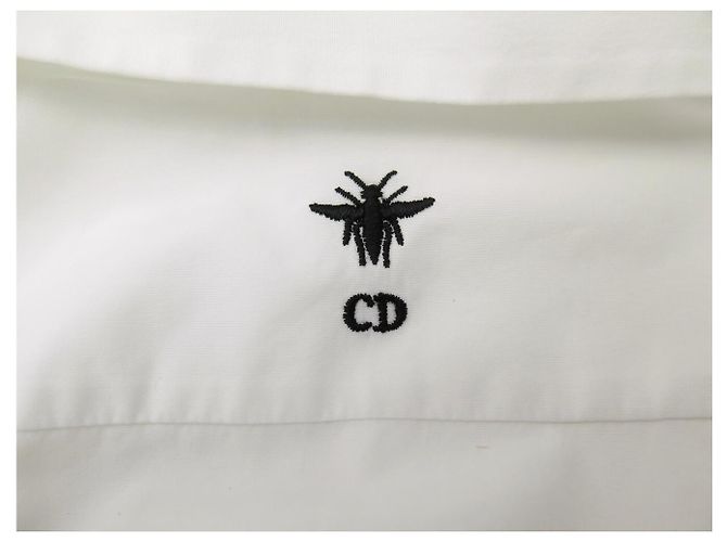 NUOVA CAMICIA DIOR ABEILLE LOGO CD 1U1B27A3581 36 XS CAMICIA IN COTONE BIANCA Bianco - vista 9
