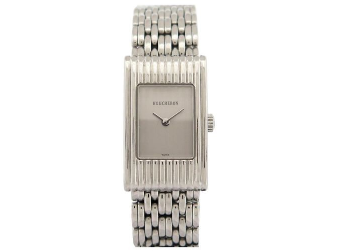 BOUCHERON REFLET SMALL 29 MM STAHLUHR + 5 ARMBÄNDER QUARTZ LADY WATCH Silber - Ansicht 2