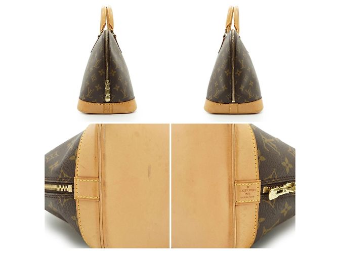 Louis Vuitton Vintage Cloth Handtasche Alma Braun - Ansicht 4