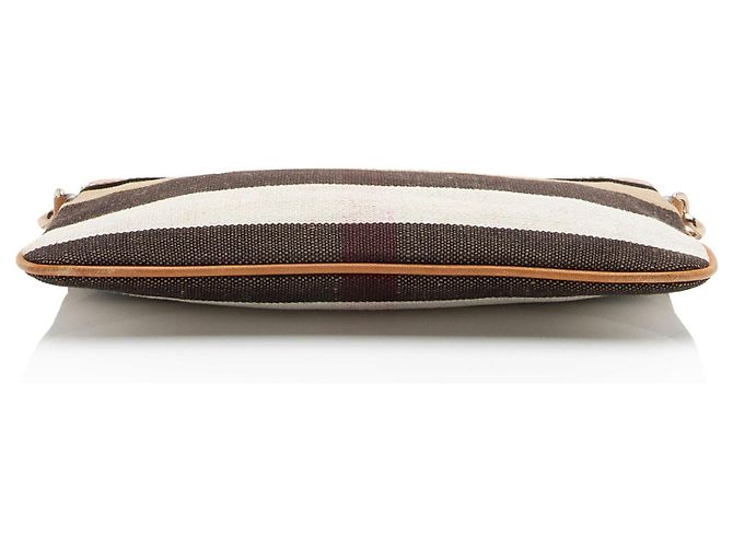 Clutch Burberry House Check Peyton Marrone Beige - vista 4