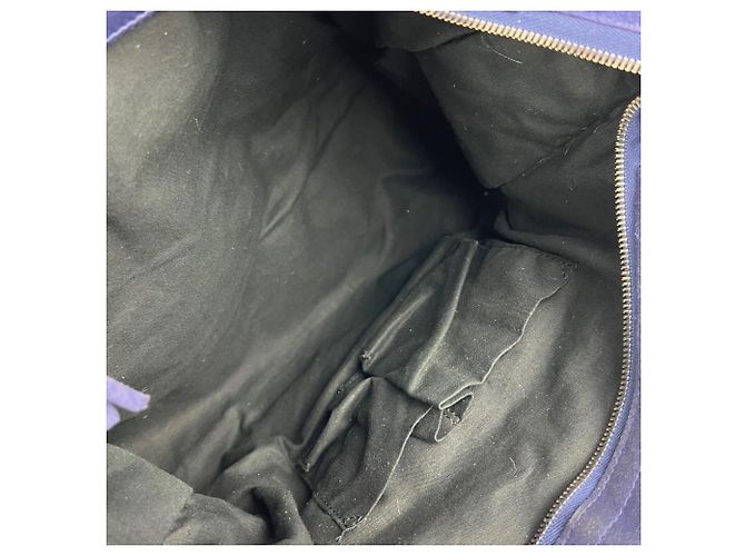 Borsa a tracolla Balenciaga City Medium in camoscio blu - vista 7