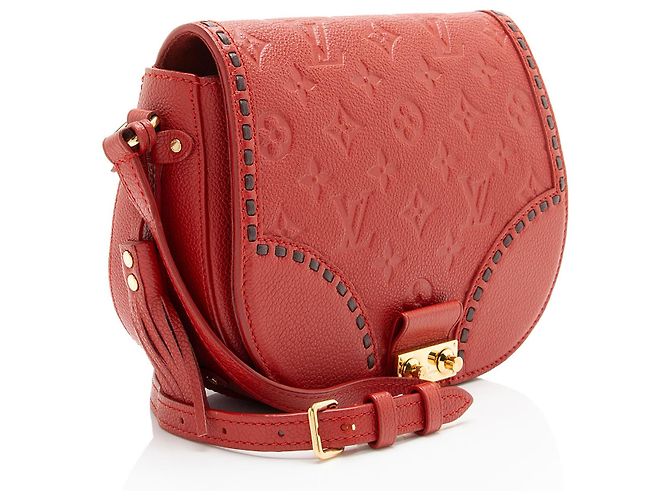 Borsa a tracolla Louis Vuitton Monogram Empreinte Junot Rosso - vista 2