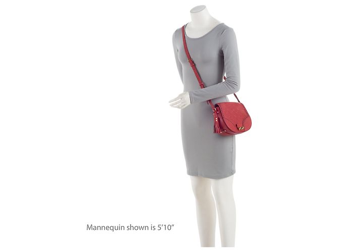 Borsa a tracolla Louis Vuitton Monogram Empreinte Junot Rosso - vista 5