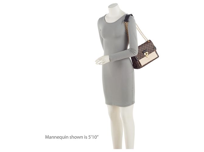 Bolso de hombro Louis Vuitton Damier Ebene Vavin PM Castaño Beige - vista 5