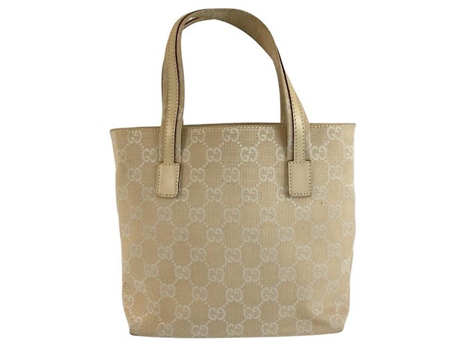 Sac cabas Gucci GG Canvas Marron Beige - vue 2